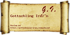 Gottschling Irén névjegykártya